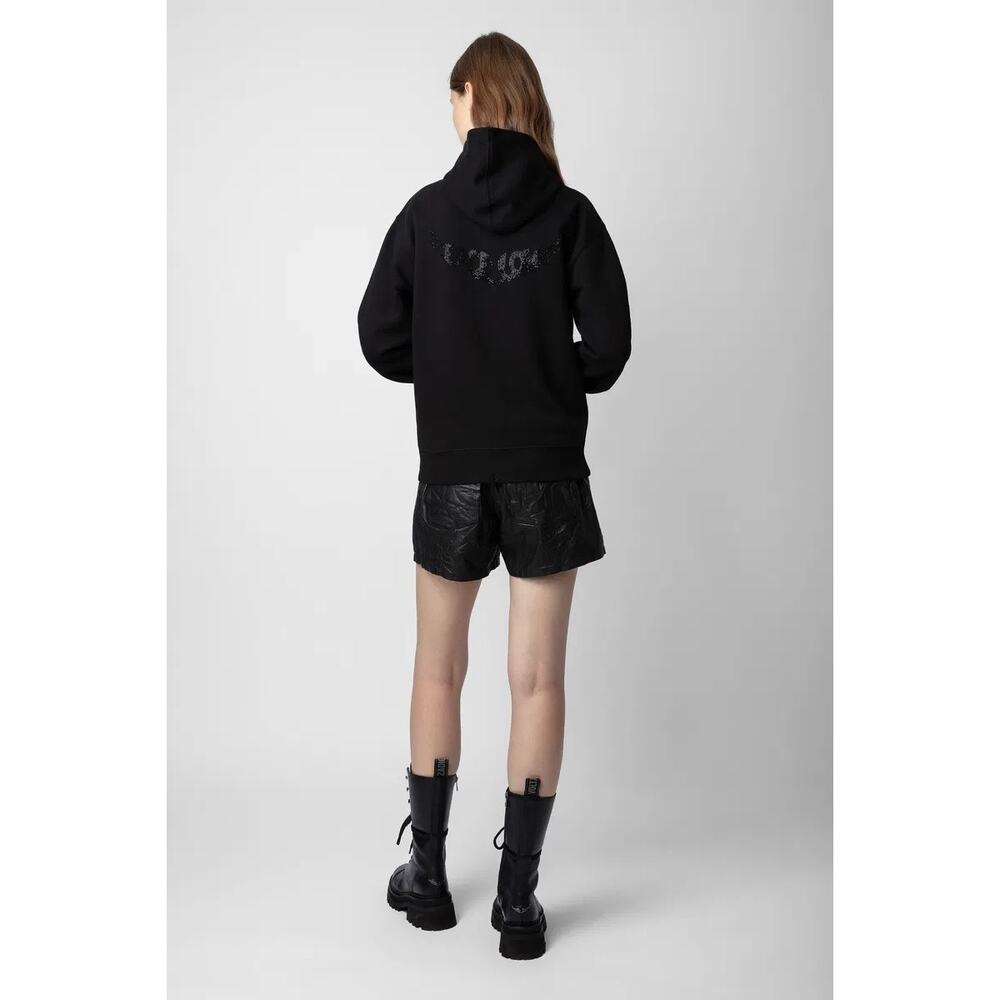 Zadig & Voltaire Harper Peace & Love Diamanté Hoodie Sweatshirt - Picture 2 of 8